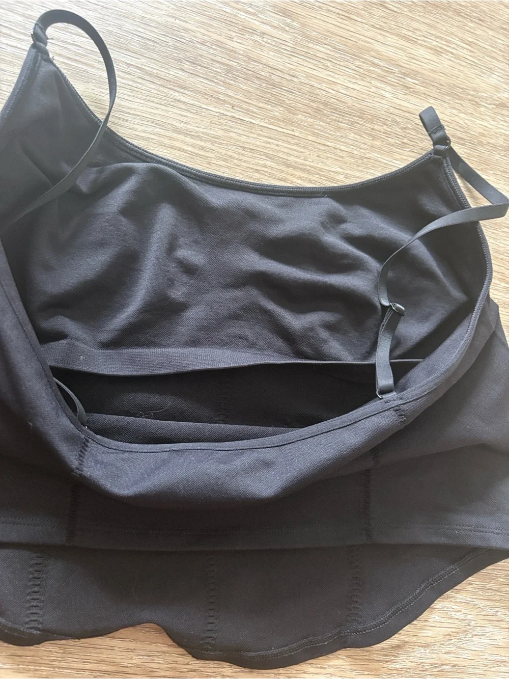 NWT aerie black cropped tank top with seam detailing